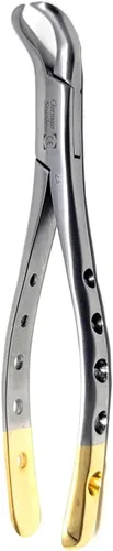 Vista 11 de Pinzas universales de extracción dental alemana, para extraer molares inferiores del hueso alveolar, mandíbulas dentadas, hechas de acero inoxidable