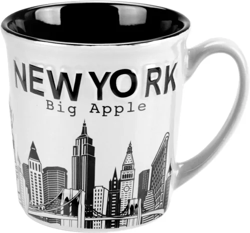 Vista 7 de Tazas de cerámica jumbo New York Big Apple City Skyline - 12oz (azul)