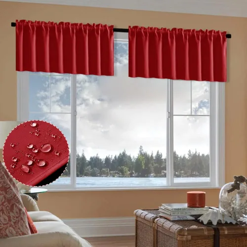 Vista 21 de XTMYI Cortinas pequeñas para ventana de sótano, cenefas opacas para oscurecer la habitación para sala de estar, juego de 2 unidades, beige natural