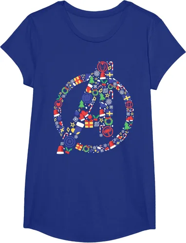 Vista 23 de Marvel Avengers A Logo Symbol Holiday Christmas Icons Camiseta, Negro