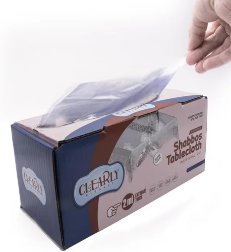 Vista 6 de Protector de mantel de plástico desechable extra grueso, funda de mesa transparente para fiestas, almuerzo, cena, picnic, 70 x 108 pulgadas, 2 mil.