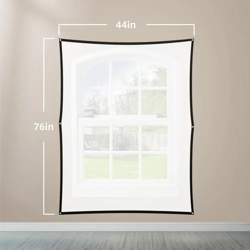 Vista 2 de Pantalla de proyección trasera holográfica de 44 x 76 pulgadas, plegable y portátil, antiarrugas, de doble cara, para proyectar videos de películas