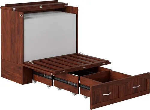 Vista 10 de AFI, Southampton Murphy - Baúl de cama individual XL con colchón y cajón de 6 pulgadas, nogal