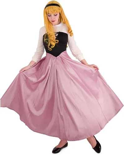 Vista 2 de Cosplay.fm Disfraz de princesa vintage para mujer, vestido campesino con chal enagua