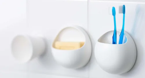 Vista 4 de SANEI Agua senha Brush Holder Color Blanco (Japón Importación)