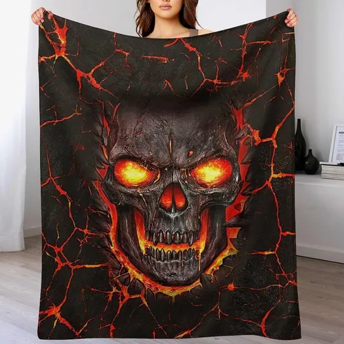 Vista 2 de Manta de Calavera Regalos Horribles para Niños y Niñas Mantas de Tiro de Fantasma Manta Suave Manta Cálida de Vellón Franela Mantas de Felpa