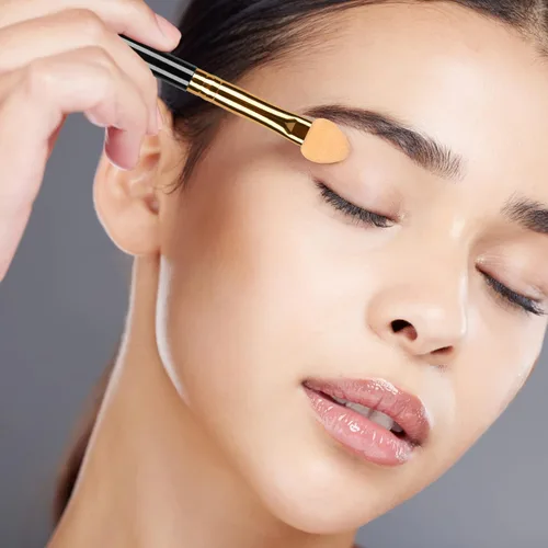 Vista 3 de UorPoto 20 aplicadores profesionales de sombra de ojos, punta de esponja, reutilizables, espuma mezclable, maquillaje, sombra de ojos, cepillo Tubo