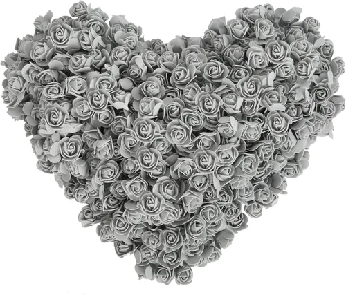 Vista 15 de 500 cabezas de rosas de espuma color burdeos, flores artificiales a granel para manualidades, ramos de boda, centros de mesa de baby shower