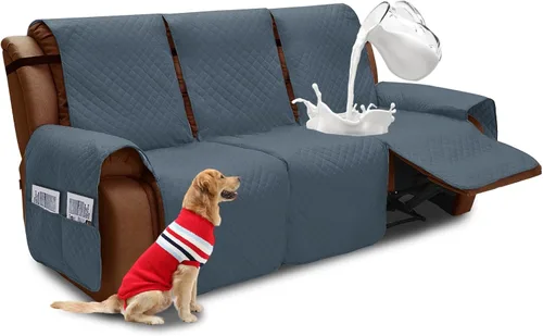 Vista 62 de XINEAGE Funda para Sillón Reclinable Resistente al Agua, Fundas Antideslizantes para Silla Reclinable con Bolsillos, Fundas Acolchadas Gruesas