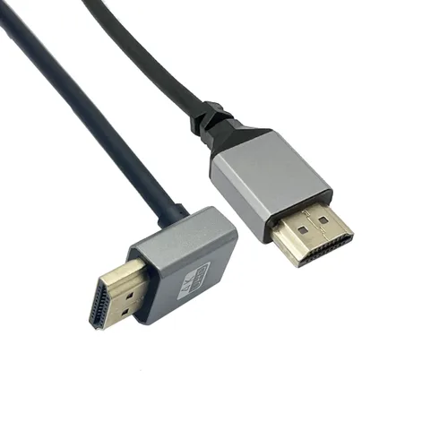 Vista 4 de Seadream Cable HDMI en espiral en ángulo 4K, cable HDMI macho a macho en espiral de resorte en ángulo, HDMI 2.0 18 Gbps convertidor de extensión