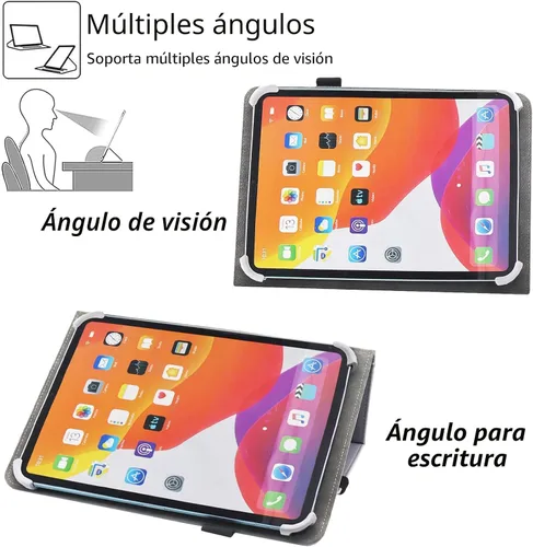 Vista 4 de Funda universal para tablet de 7 y 8 pulgadas, funda protectora con soporte para Android de 7.0 a 8.5 pulgadas con correa de mano y ranuras