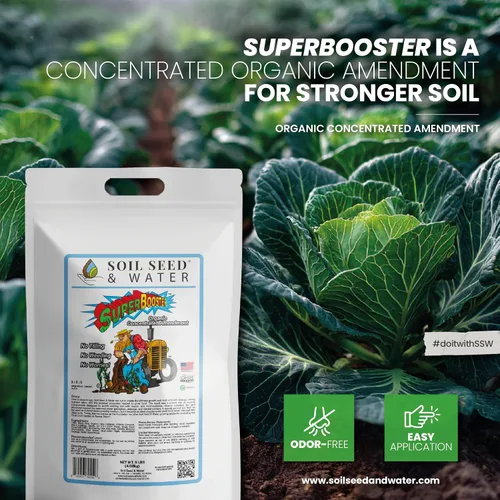 Vista 3 de Soil Seed & Water SuperBooster Fertilizante concentrado orgánico - Enmienda del suelo para un crecimiento robusto de plantas - Potenciador