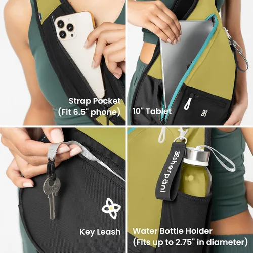 Vista 5 de Sherpani Esprit, Bolsa Bandolera de Nylon, Bolsa Bandolera para Hombro, Mochila Bandolera Cruzada para Mujeres, Protección RFID, Alquimia