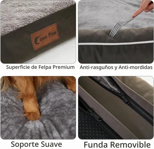 Vista 4 de Orthopedic Dog Bed for Extra Large Dogs, Dark Green, 45x35in Verde oscuro