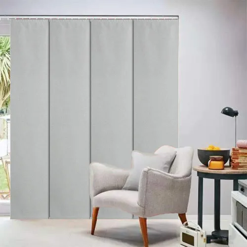 Vista 22 de LETAU - Persianas corredizas 100% opacas con riel, hechas verticalmente para ventanas grandes, puertas corredizas, espacios abiertos y divisores