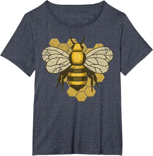 Vista 15 de Retro Beekeeper Beekeeper Honey Bumblebee Vintage Saves Bees T-Shirt Asphalt Grey