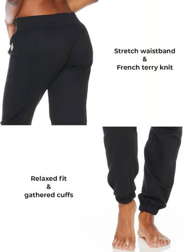 Vista 4 de U.S. Polo Assn. Pantalones deportivos para mujer Pantalones deportivos de rizo francés para mujer con bolsillos Bonitos joggers para mujer