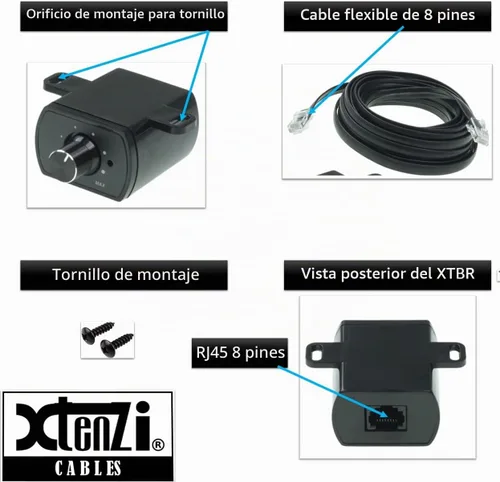 Vista 3 de Xtenzi Control remoto XTBR14 de control de volumen de ganancia de graves compatible con amplificadores Hifonics HFR-3