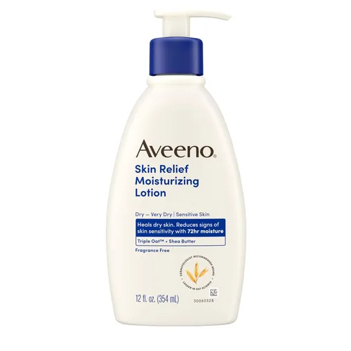 Vista 8 de Aveeno Skin Relief - Loción Hidratante Fórmula triple de avena y manteca de karité, absorción rápida, no comedogénica, piel sensible muy seca