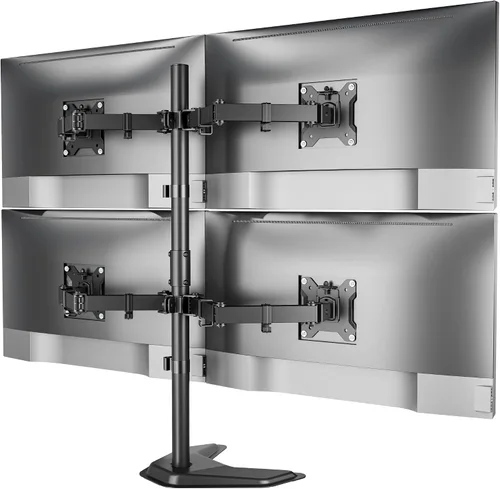 Vista 9 de MonTEK - Soporte independiente para monitor doble para pantallas de 17 a 32 pulgadas, 22 libras cada una Solid V-shaped base, dual-screen