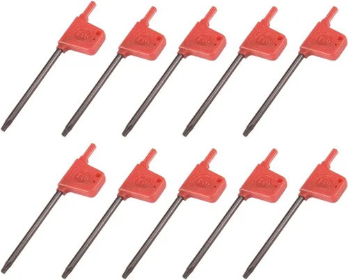 Vista 5 de uxcell Destornillador Torx, llave inglesa T6 S2 con mango de bandera de estrella, 10