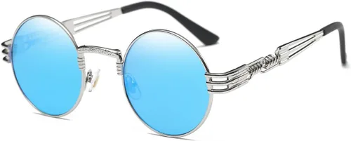 Vista 65 de Dollger Gafas de sol redondas Steampunk con marco de metal