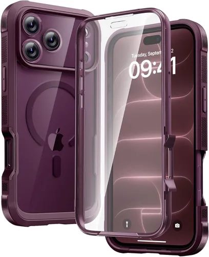 Vista 197 de Carcasa Diaclara diseñada para iPhone 12/12 Pro, carcasa completa resistente con protector de pantalla táctil y antiarañazos integrado, carcasa Azul