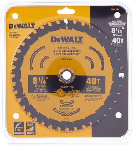 Vista 5 de DEWALT Hoja de sierra circular, 8 1/4 pulgadas, 40 dientes, corte cruzado (DWA181440)