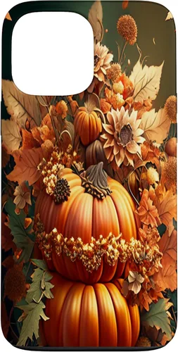 Vista 23 de iPhone 16 Vintage hojas caídas otoño calabaza especia feliz otoño caso