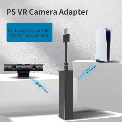 Vista 2 de Adaptador de cámara PSVR para consola de juegos PS5, cable convertidor PS VR para cámara host PS4, reproduce PS VR en PS5