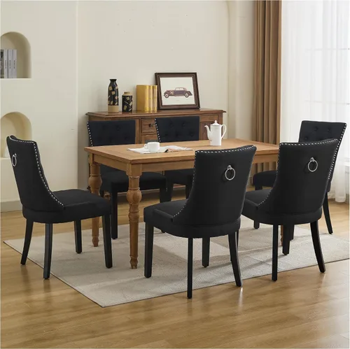 Vista 17 de Juego de 2 sillas de comedor modernas con respaldo, color beige