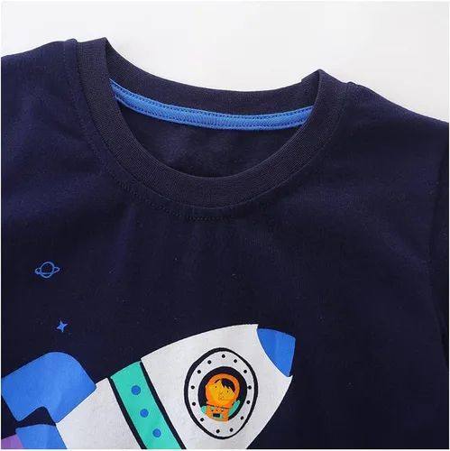 Vista 2 de GFQLONG Camisetas de manga corta para niños pequeños, camisetas de algodón Avión