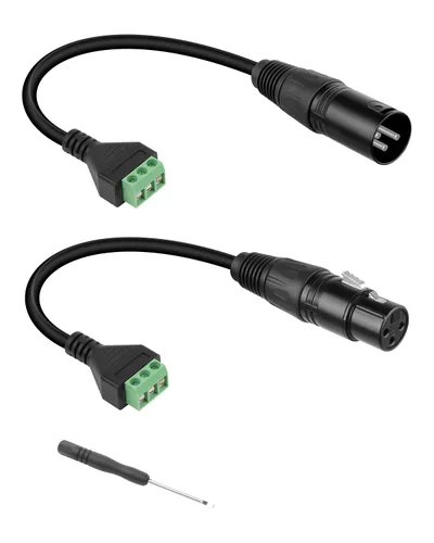 Vista 10 de GELRHONR Paquete de 2 cables convertidores XLR hembra a 3 pines sin soldadura de 11.8 in, para micrófono de estudio, altavoces, grabación en vivo