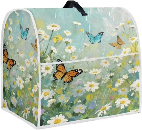 Vista 46 de Talayituse Beach Turtle Starfish Print Stand Mixer Cover for 4.5-5 Quarts Kitchen Aid, Washable Mixer Dust Cover with Handle and Pocket Kitchen