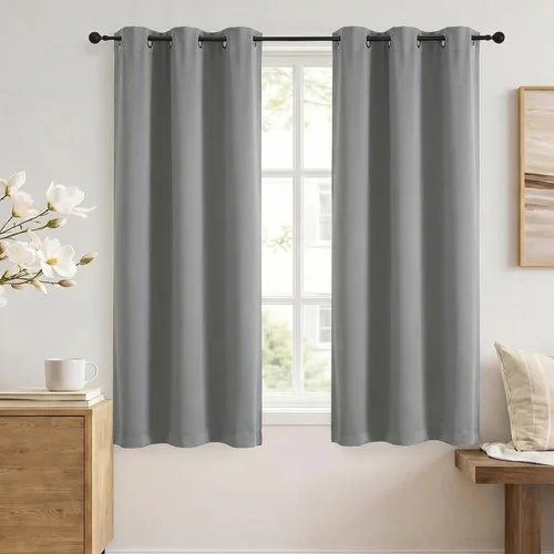 Vista 10 de Simplebrand Cortinas blancas puras de 96 pulgadas de largo para oscurecer la habitación, juego de 2 paneles para dormitorio/sala de estar, bloqueo