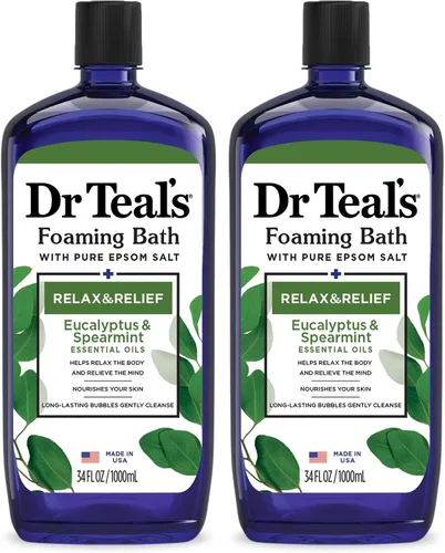 Vista 19 de Dr Teal's Baño espumoso con sal pura de Epsom, lavanda y eucalipto, 34 onzas líquidas (paquete de 2)