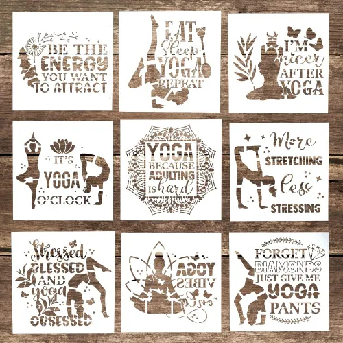 Vista 4 de Plantilla decorativa de plantillas de letras para manualidades, para álbumes de recortes, pintura en pasteles, madera, lienzo, piso, pared, azulejos