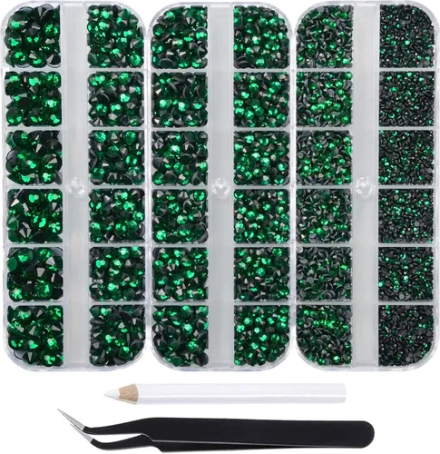 Vista 17 de Massive Beads Más de 9500 diamantes de imitación termoadhesivos redondos de vidrio con parte trasera plana para hacer tú mismo con 1 pinza y 1 12