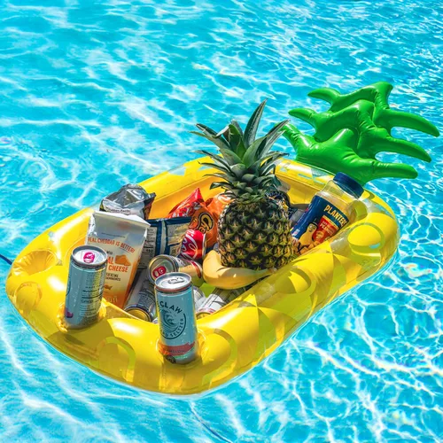 Vista 4 de Soporte inflable de la bebida de la piña, flotador de la bebida del partido de la piscina