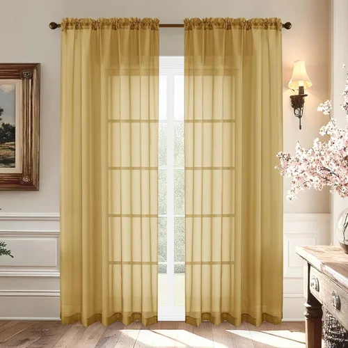 Vista 110 de Aiyufeng 2 paneles de cenefa transparente negra de 14 pulgadas de largo, cortinas cortas negras transparentes para dormitorio, cortinas de cocina