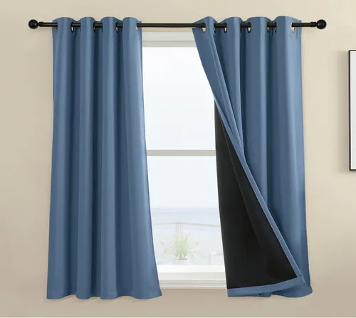 Vista 57 de Rutterllow - Cortinas 100% opacas, paneles de cortina con ojales, aislamiento térmico y bloqueo de luz para habitación y sala de estar