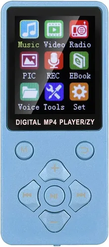 Vista 7 de Reproductor MP4 MP3, pantalla de 1.8 pulgadas, reproductor de música digital portátil, grabación de radio, altavoz estéreo de sonido HiFi, tarjeta