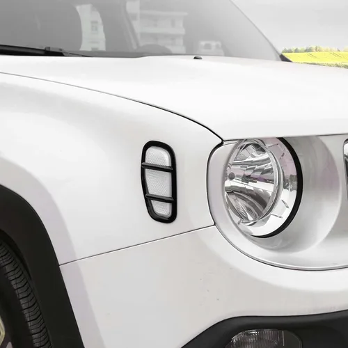Vista 5 de Jimen Compatible con Jeep Renegade 2015-2023, cubierta de luz de marcador lateral para guardabarros automático (negro)