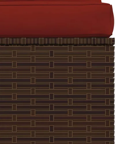 Vista 7 de 3 Seat Patio Sofa with Cushions Brown Poly Rattan Brown and Cinnamon Red