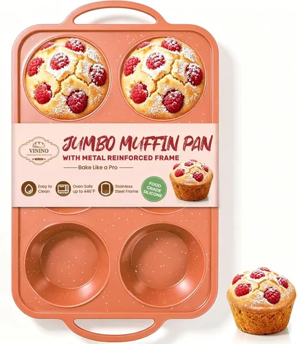 Vista 17 de Vinino Juego de moldes de silicona para muffins de 3 piezas con marco