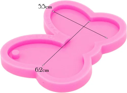 Vista 2 de Molde de silicona súper brillante estilo Bowknot para llavero, molde de resina epoxi de silicona, molde de fabricación de joyas