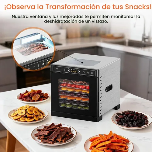 Vista 2 de Deshidratador de alimentos, 8 bandejas de acero inoxidable