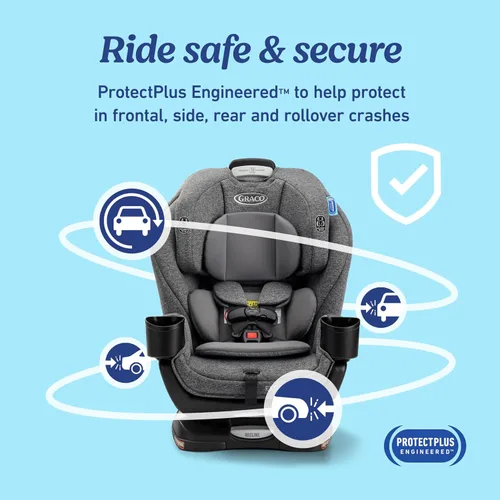 Vista 7 de Asiento de coche convertible Graco Extend2Fit 3 en 1 para bebé, orientación hacia atrás y hacia adelante, panel de extensión ajustable para espacio