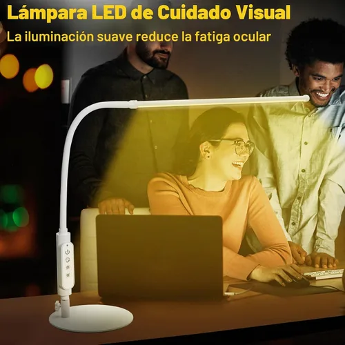 Vista 6 de CGBE Lámpara de escritorio LED: lámpara de uñas ajustable de 360° para escritorio con 3 modos de color y 5 niveles de brillo, lámpara de uñas