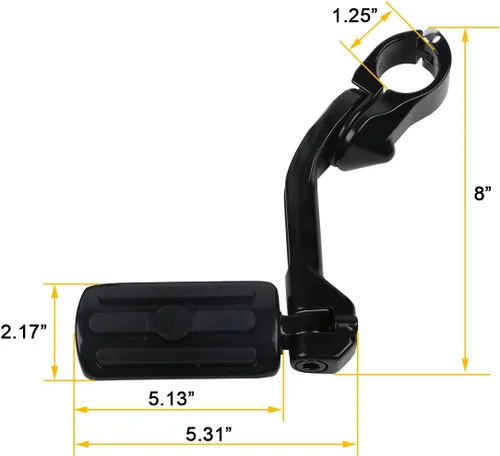 Vista 6 de TCT-MOTORPARTS Estriberas de pie de carretera de montaje largo para Harley Electra Glide, todo con protectores de motor de 1-1/4 pulgadas 1.25 Negro